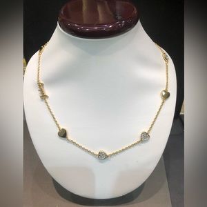 Juicy Couture Long Gold Tone Necklace with CZ